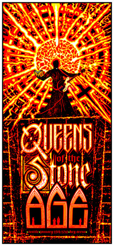 Queens of the Stone Age Gig Poster, Seattle 2018 by Brad Klausen