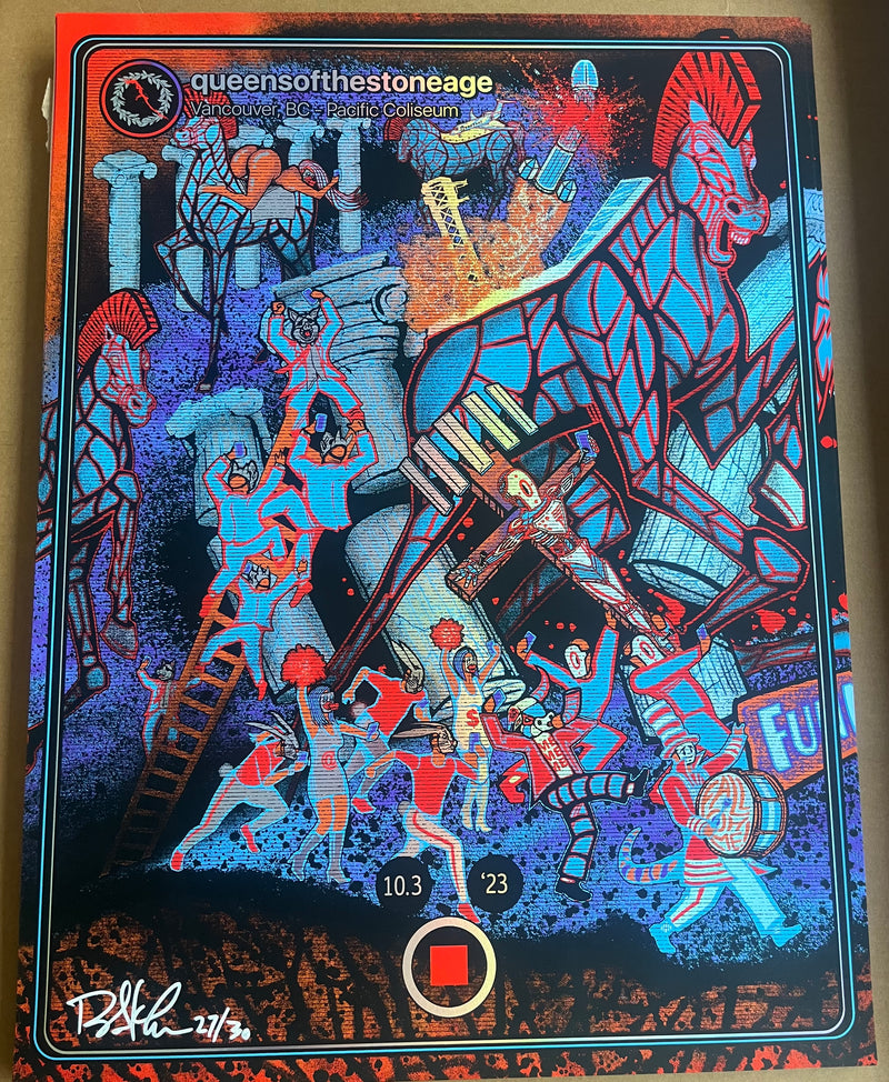 Queens Of The Stone Age Vancouver Gig Poster Brad Klausen Foil Variant