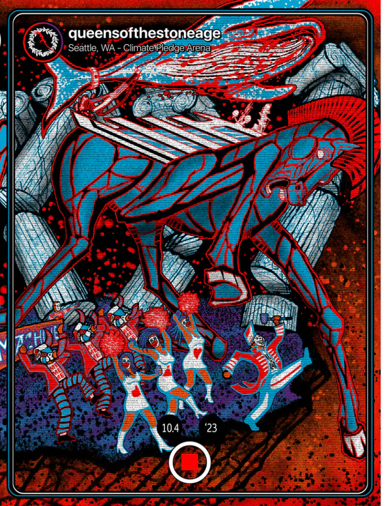 Queens Of The Stone Age Seattle Gig Poster 2023 Brad Klausen