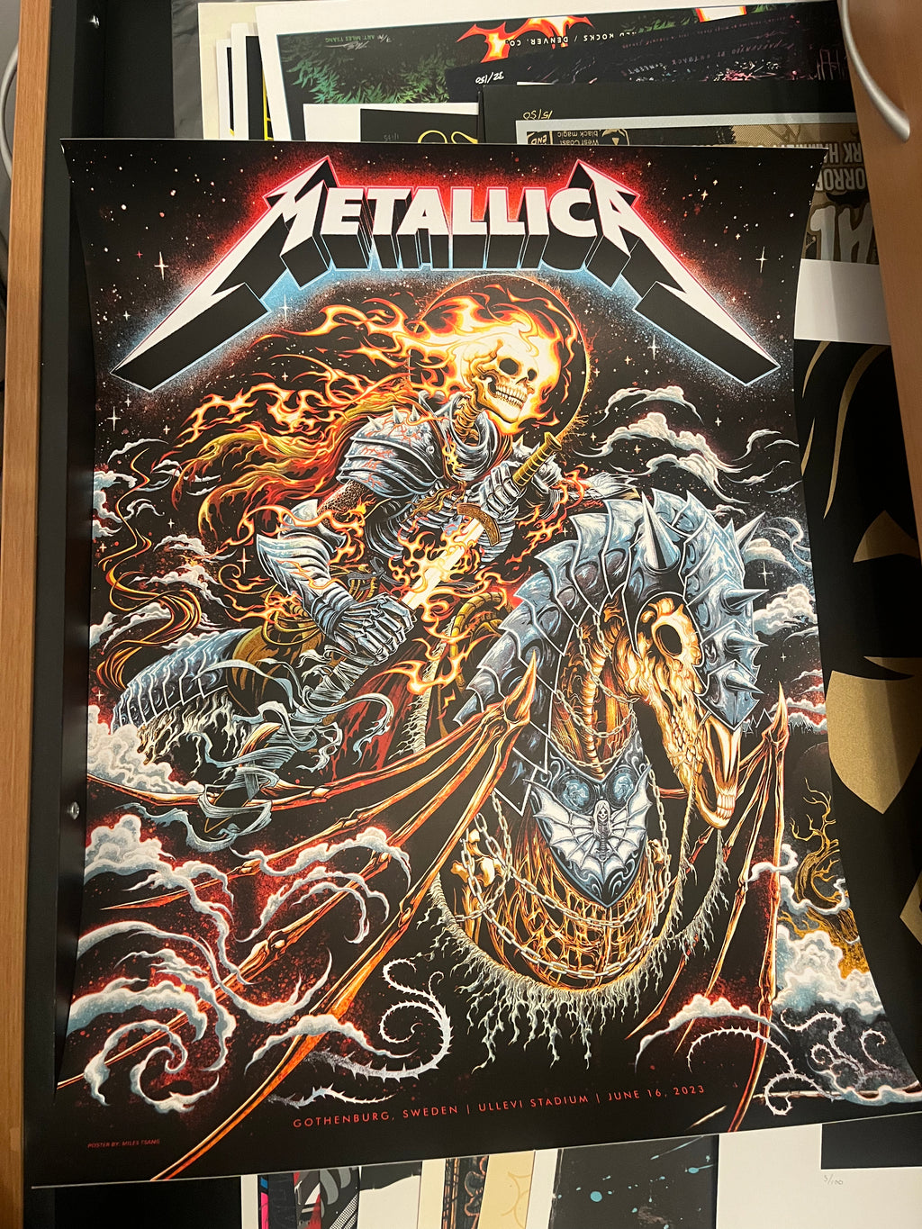 Metallica M72 World Tour poster with a grim reaper illustration Metallica M72 World Tour poster with a grim reaper illustration