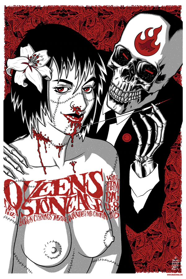 Queens of the Stone Age, Winnipeg, Canada 2005 Gig Poster by Brian Ewing