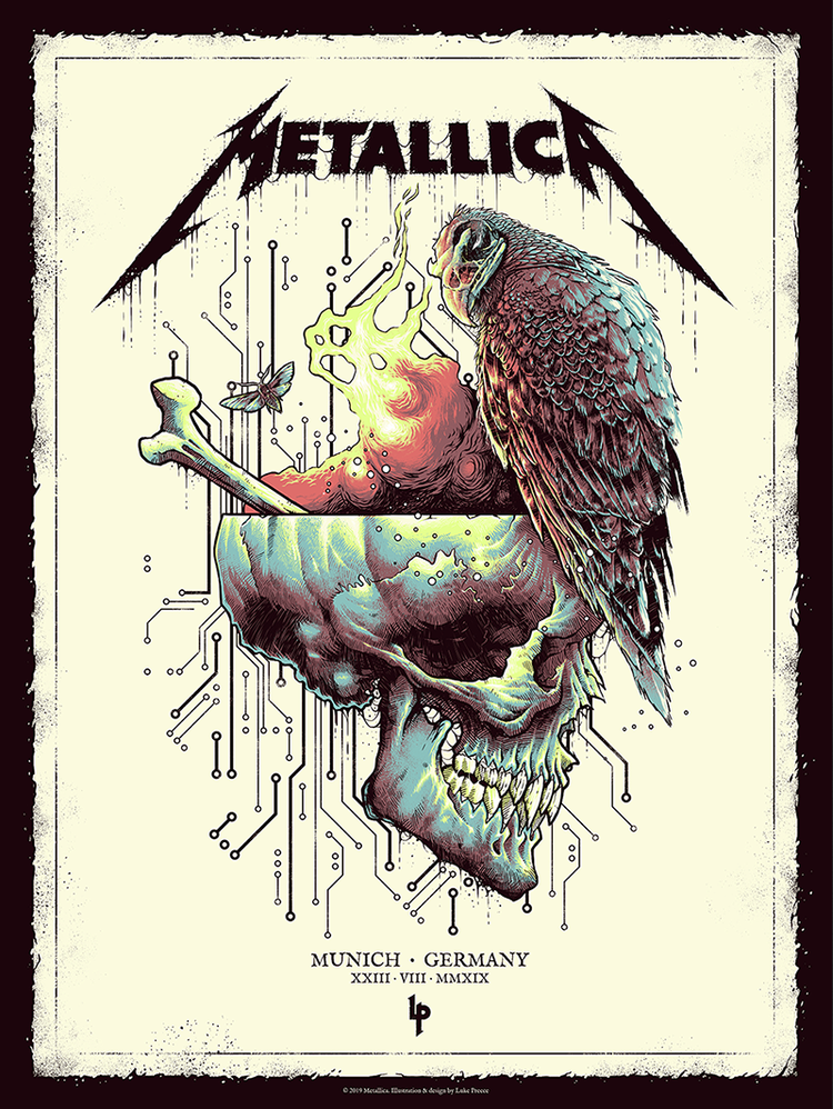 Metallica Gig Poster, Munich, Germany 2019 by Luke Preece