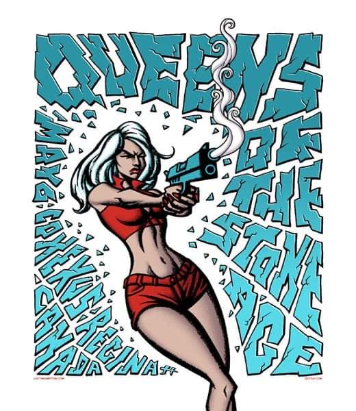 Queens of the Stone Age Gig Poster, Regina, Canada 2008 by Justin Hampton