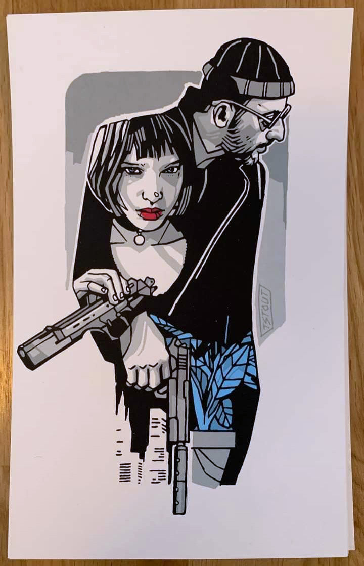 Leon - The Professional - Grey and Blue Art Print Handbill by Tyler Stout