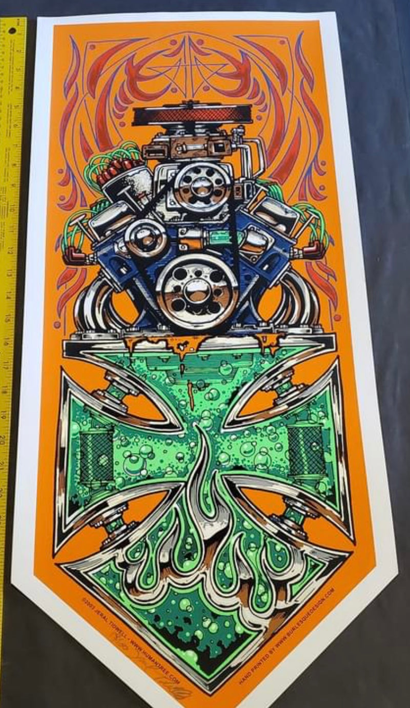 Jeral Tidwell Orange Motor Art Print
