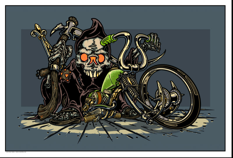 Grim Reaper Chopper Art Print