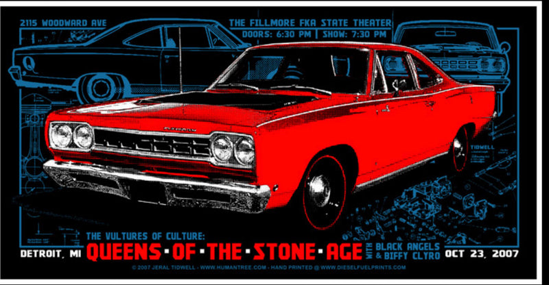 Jeral Tidwell Queens Of The Stone Age Detroit Gig Poster
