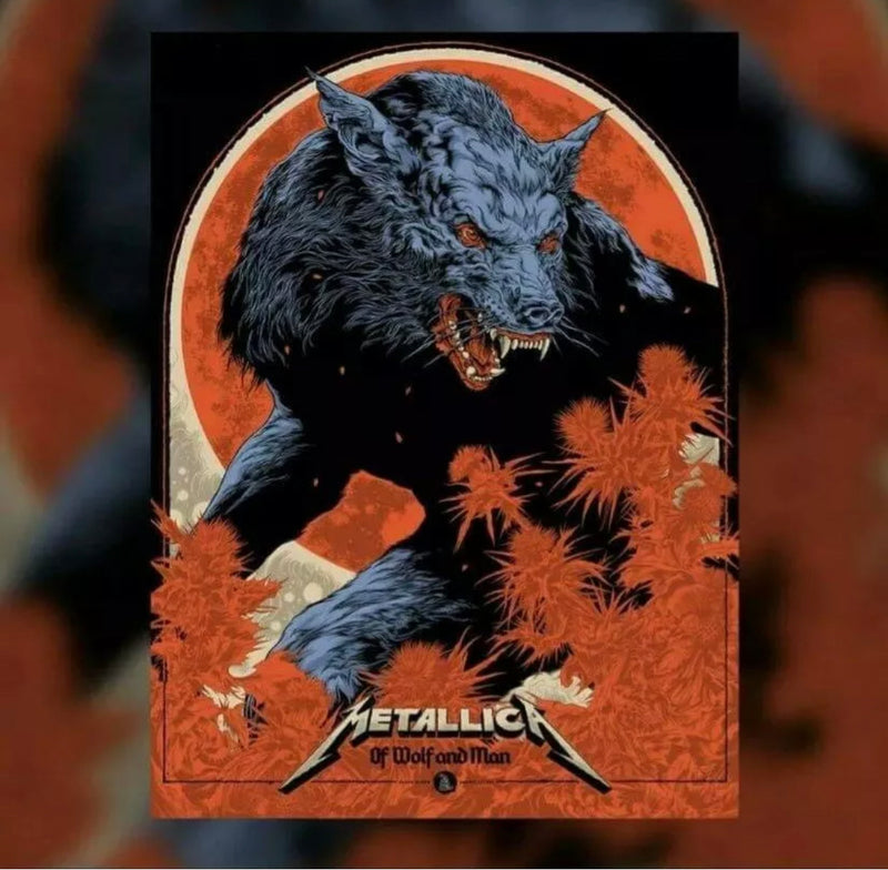 Metallica Of Wolf And Man Gig Poster