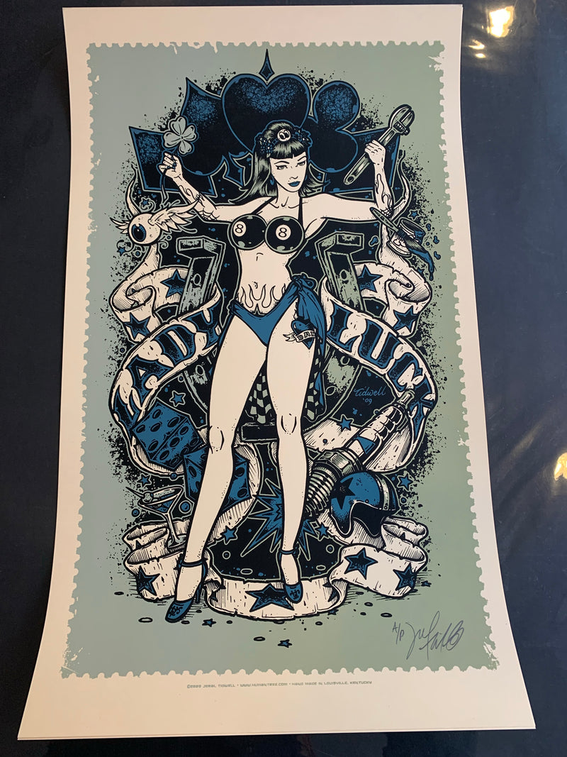 Lady Luck (blue variant)Art Print